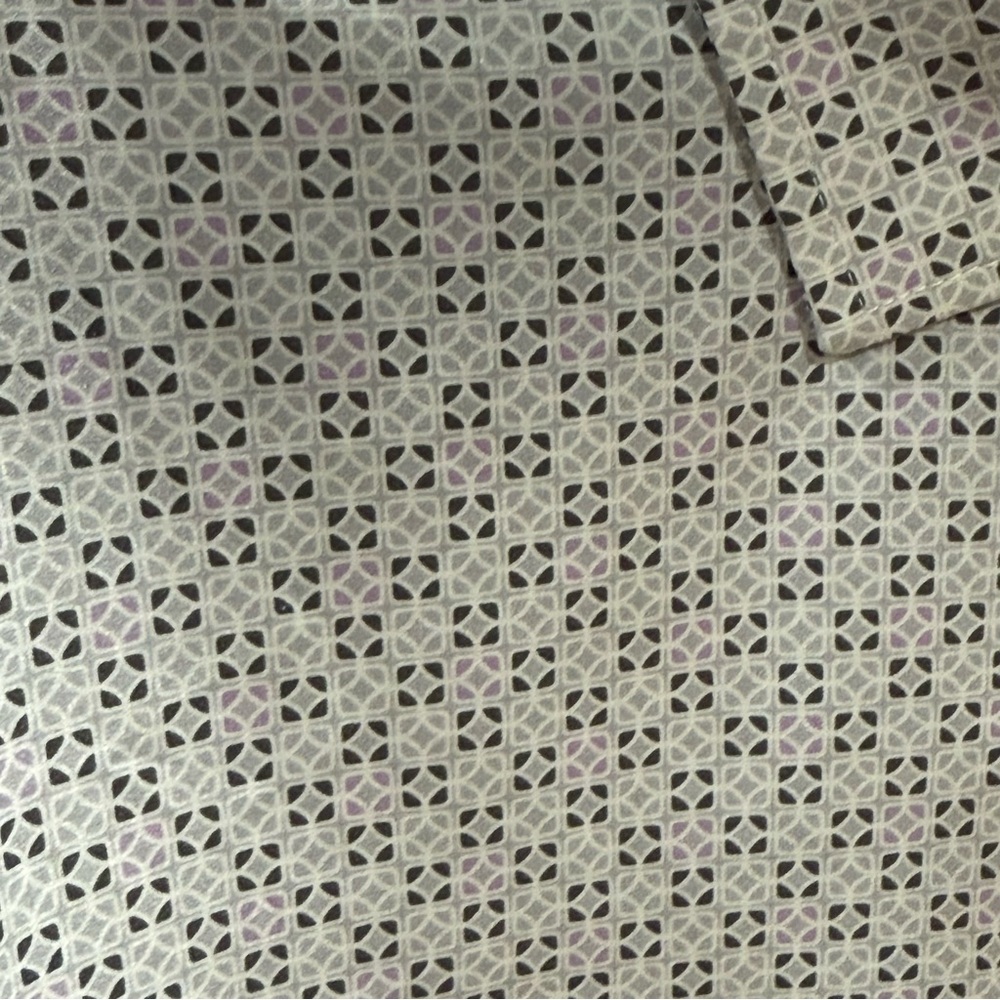 WRK 4-Way Stretch Button Front Shirt Size 16 Geometric Print  Lightweight Office - Picture 8 of 13